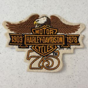 5 3/4" Harley Davidson 75th Anniversary Patch 1977 Eagle Motorcycle Wings